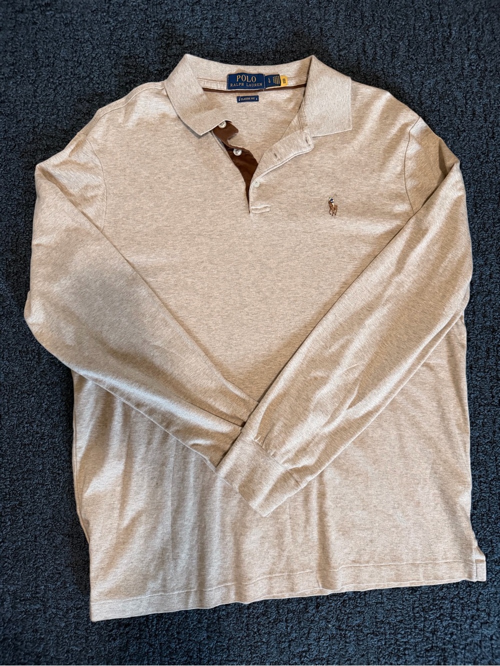 Ralph Lauren Long Sleeve Polo Shirt - Light Tan